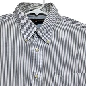 Tommy Hilfiger Golf Mens Large Blue Striped Button Down Shirt Long Sleeve L